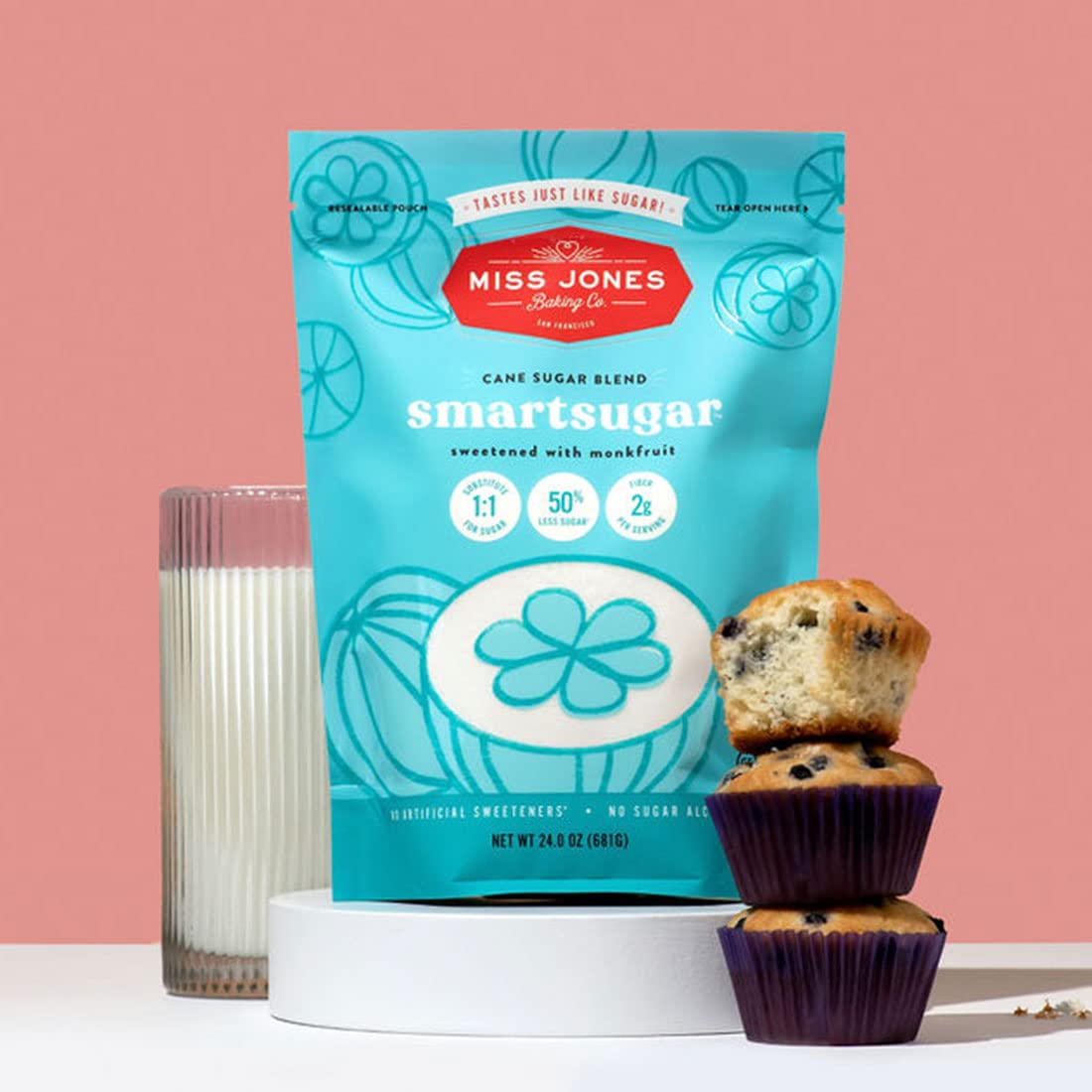 Miss Jones Baking SmartSugar - Cane Sugar Blend Sweetened with